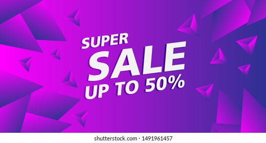 Super Sale Design for Social Media and Business. Discount Banner and Poster Promotion Template.