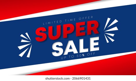 Super sale digital flyer and web banner for shopping day background illustration