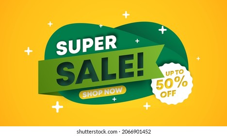 Super sale digital flyer and web banner for shopping day background illustration