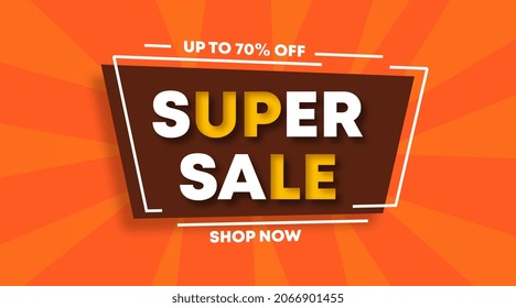 Super sale digital flyer and web banner for shopping day background illustration