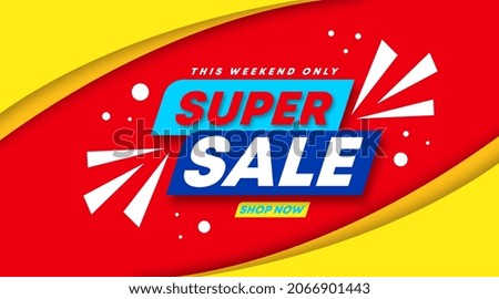 Super sale digital flyer and web banner for shopping day background illustration