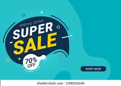 Super sale discount banner template promotion design for business