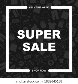 Superventa descuento vectorial fondo de fondo bueno para banner, afiche, publicidad, fondo, promoción. Sólo esta semana la tienda de venta ahora.