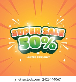 Diseño vectorial de descuento súper venta
