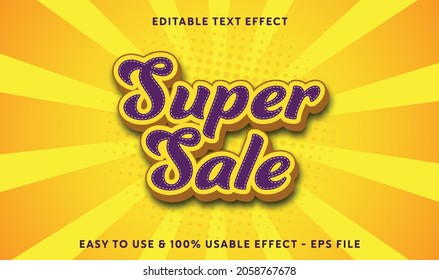 super sale editable text effect template with abstract style use for business brand and store campaign
