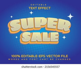 super sale editable text effect. 3d style design text