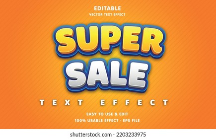 super sale editable text effect with modern and simple style, usable for logo or campaign title