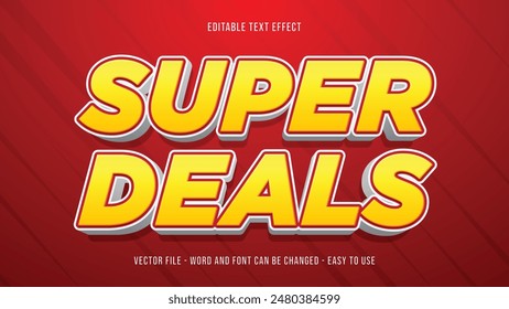 Efecto de texto editable Super sale, estilo 3d de texto editable