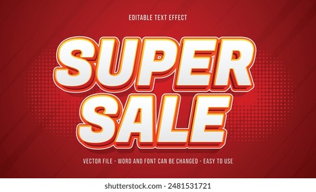 Super sale editable text effect, editable text 3d style