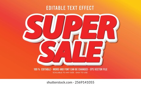 super sale editable text effect	, super sale editable 3d text 