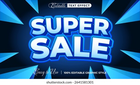 super sale editable text effect, lettering typography font style