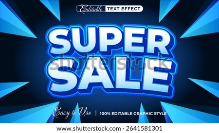 super sale editable text effect, lettering typography font style