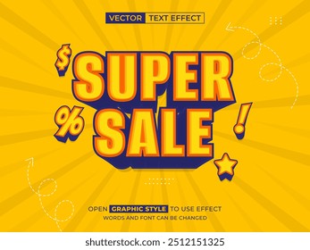super sale  editable text, font effect, 3d text for title