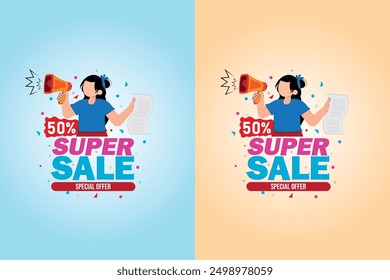 Ilustración de icono de marketing y ventas de efecto de estilo de texto de Vector editable de venta estupenda. Se trata de materiales de marketing únicos para su negocio  