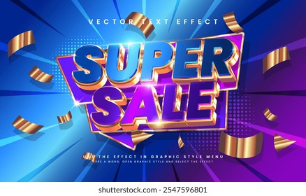 Super sale editable vector text effect, suitable for promotion and marketing product