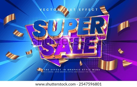 Super sale editable vector text effect, suitable for promotion and marketing product