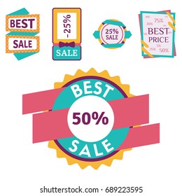 Super sale extra bonus banners text in color drawn label business shopping internet promotion vector illustration