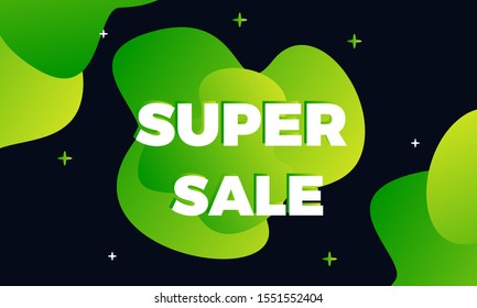 super sale with fluid pattern background 