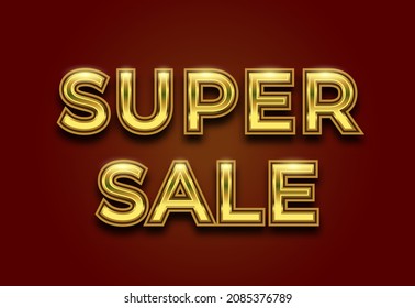 Super sale font style text effect template