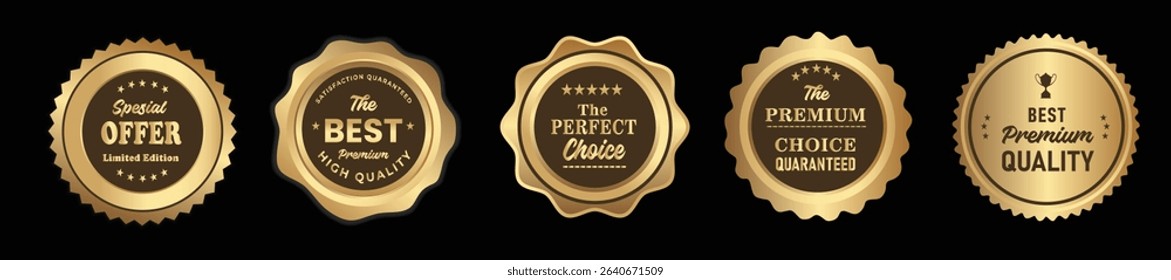 Super sale gold retro badges and vector labels collection