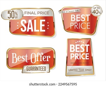 Super sale gold and white retro badges and labels collection 