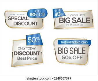 Super sale gold and white retro badges and labels collection 