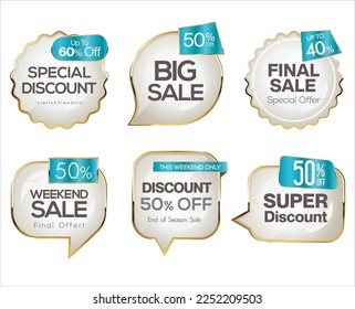 Super sale gold and white retro badges and labels collection 