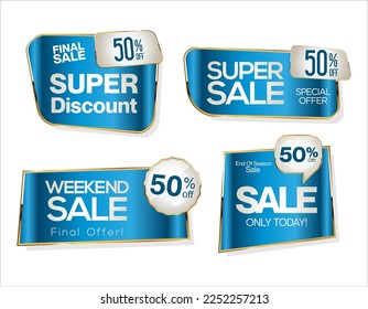 Super sale gold and white retro badges and labels collection 