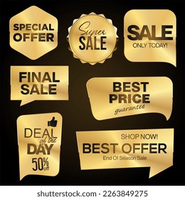 Super sale gold and white retro badges and labels collection