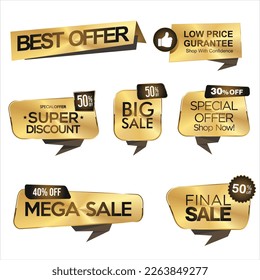 Super sale gold and white retro badges and labels collection