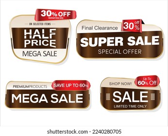 Super sale golden retro badges and labels collection 