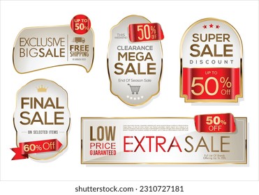 Super sale golden retro badges and labels collection 