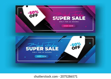 super venta gradiente negro friday banners de diseño vectorial