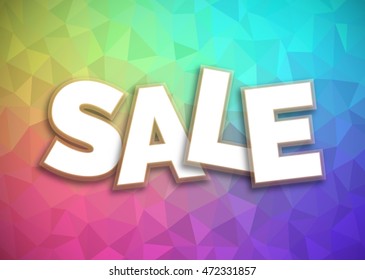 Super sale graphics design vector, abstract colorful polygon background