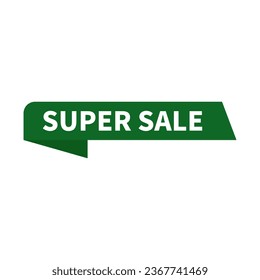 Super Sale In Green Rectangle Ribbon Shape For Advertisement
