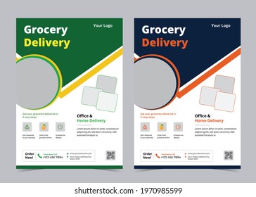 Super sale grocery poster, grocery Delivery flyer