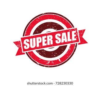 Super Sale. Grunge Vintage Retro Label Stamp