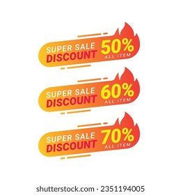 Super sale label badge discount promotion template vector illustration