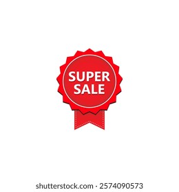 SUPER SALE label, Banner tag, for advertising, promotion, retail, website, graphic design project, app design or online store. Vector design template.