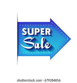 Super Sale Label Design. Vector Illustration