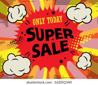 Super sale label, vector illustration