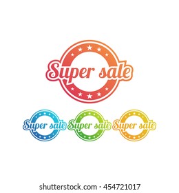 Super sale labels set. Vector illustration.