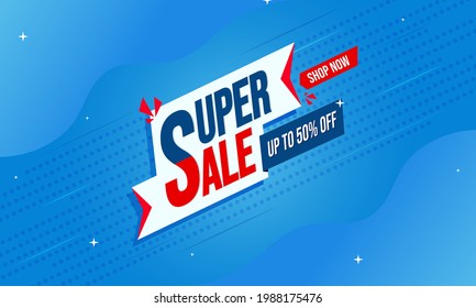 Super Sale lable banner and discount background design.