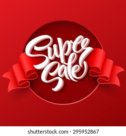 Super Sale lettering with sale labels. EPS 10