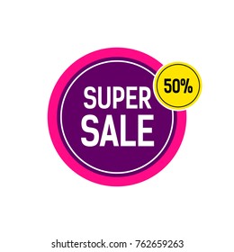 Super Sale Lettering on Round Tag