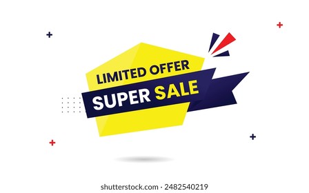 Super sale limited offer banner template design with white background perfect for attracting customers with a clean and striking promotion