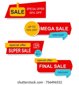 Super Sale, mega sale, final sale. Set banners