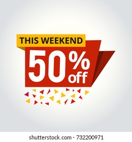 Super sale mega offer 50% off banner vector illustration