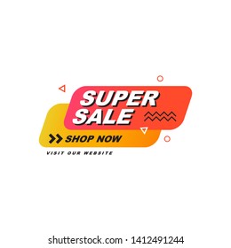 Super Sale, Mega special offer banner. Vector illustration.