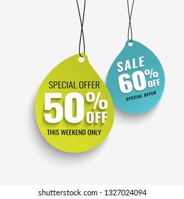Super Sale, Mega. this weekend special offer banner, up to 50% off. Vector illustration.